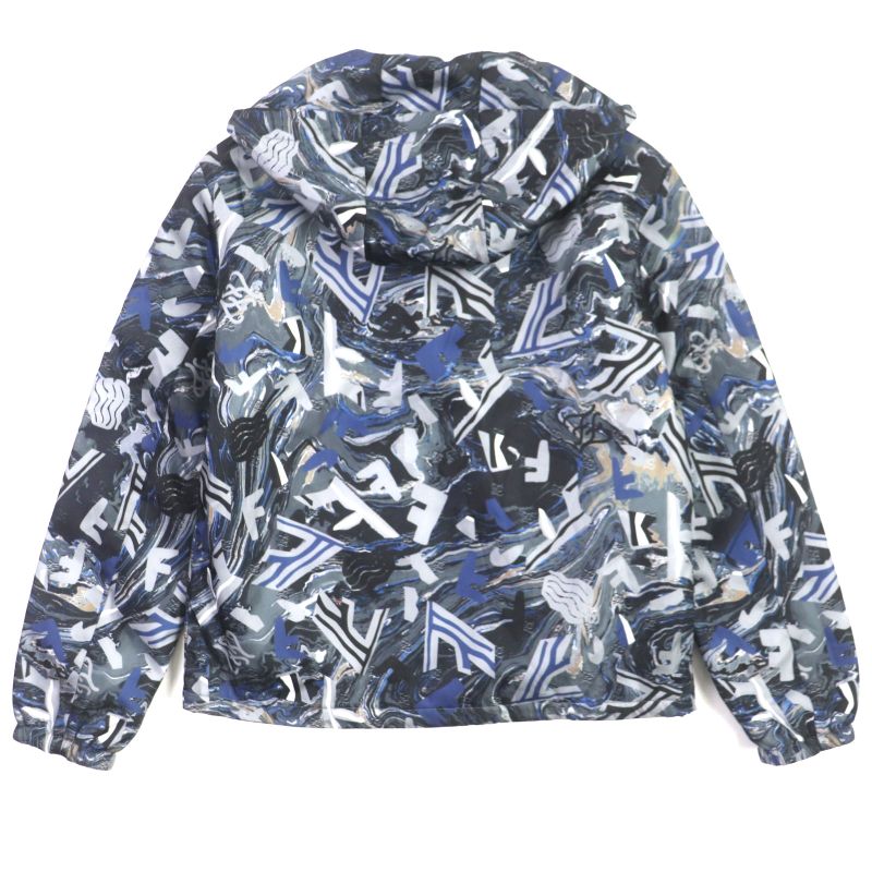  Fendi 2021 Fw1088 FF Logo Total Pattern Hooded Double Zip Up Reversible