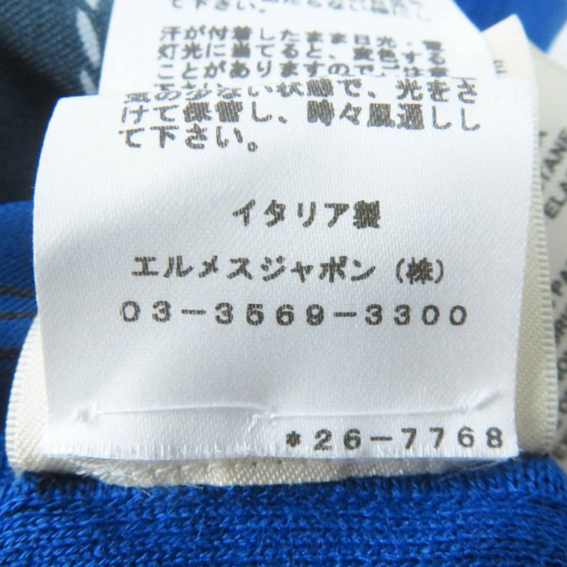 Hermes 22SS 2e2808dn Silk Rayon Twill Raine Tattersall Zigzag Knit Blue 38