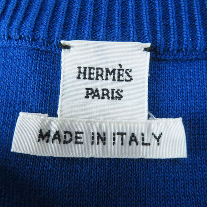 Hermes 22SS 2e2808dn Silk Rayon Twill Raine Tattersall Zigzag Knit Blue 38