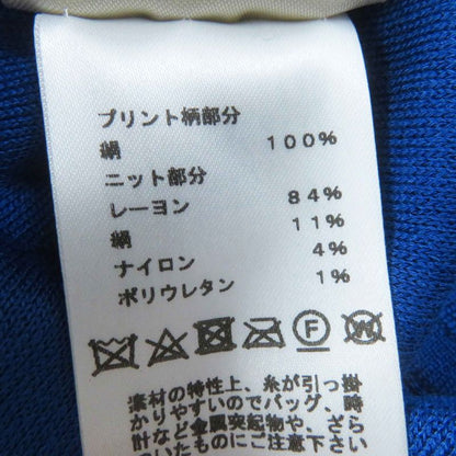 Hermes 22SS 2e2808dn Silk Rayon Twill Raine Tattersall Zigzag Knit Blue 38