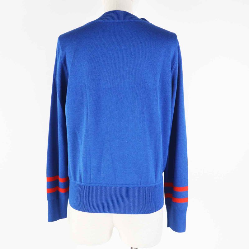 Hermes 22SS 2e2808dn Silk Rayon Twill Raine Tattersall Zigzag Knit Blue 38