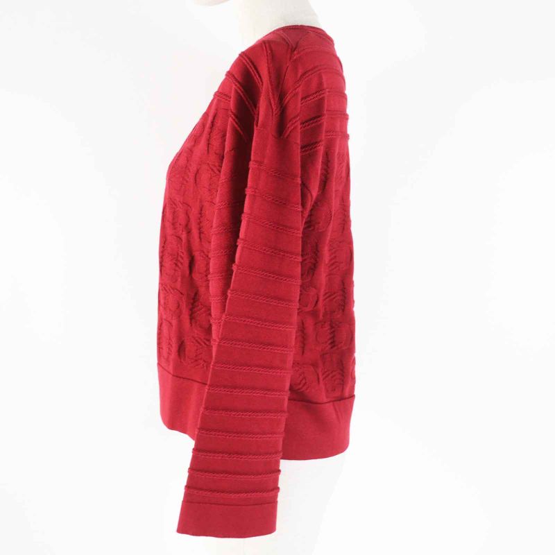 Hermes 23SS 3e2614d3 Silk Cotton Chaine D'ancre Knit Pullover Bordeaux 38 Made