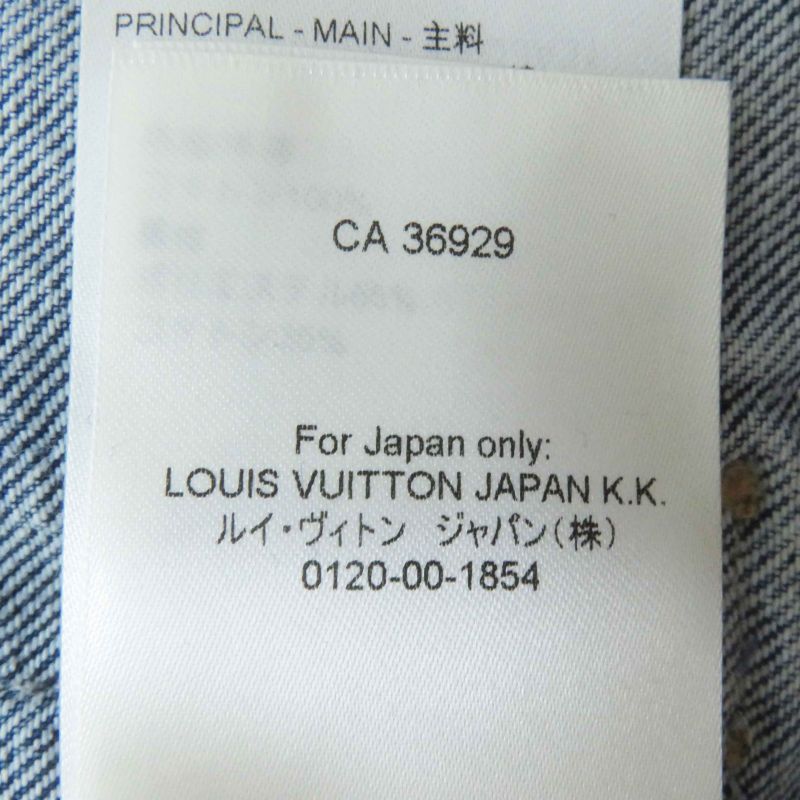 Louis Vuitton 24SS 1afepi Velvet Accent Denim Jacket Blue 36 Made In Italy