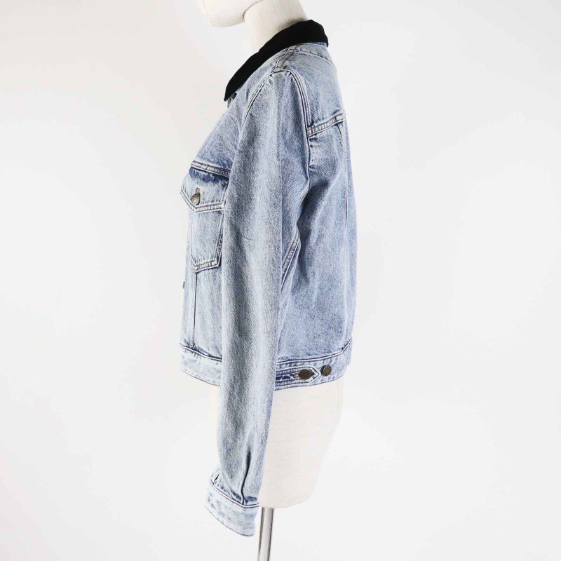 Louis Vuitton 24SS 1afepi Velvet Accent Denim Jacket Blue 36 Made In Italy