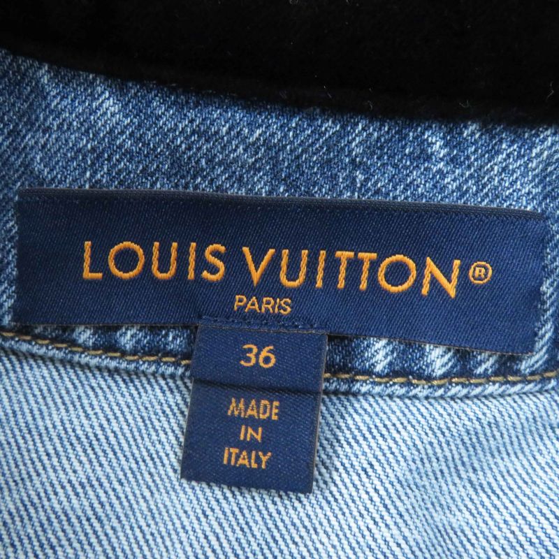 Louis Vuitton 24SS 1afepi Velvet Accent Denim Jacket Blue 36 Made In Italy