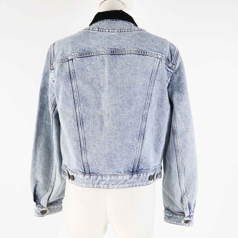 Louis Vuitton 24SS 1afepi Velvet Accent Denim Jacket Blue 36 Made In Italy