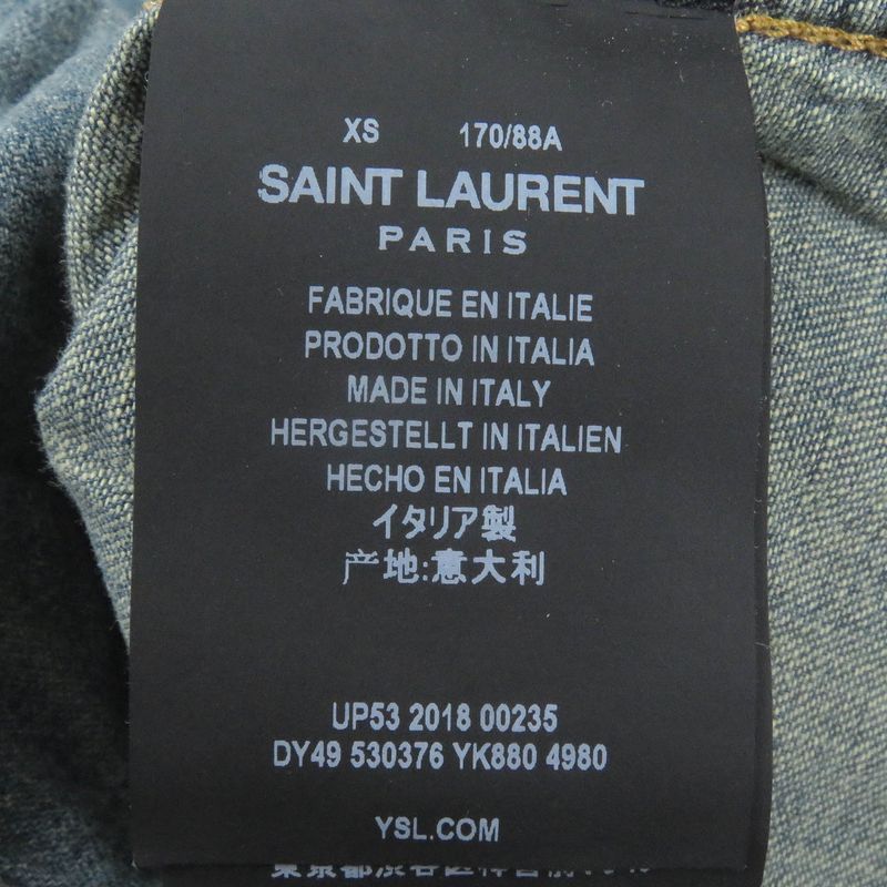 Saint Laurent Paris 530376 100% Cotton Embroidery Long Sleeve Denim Western