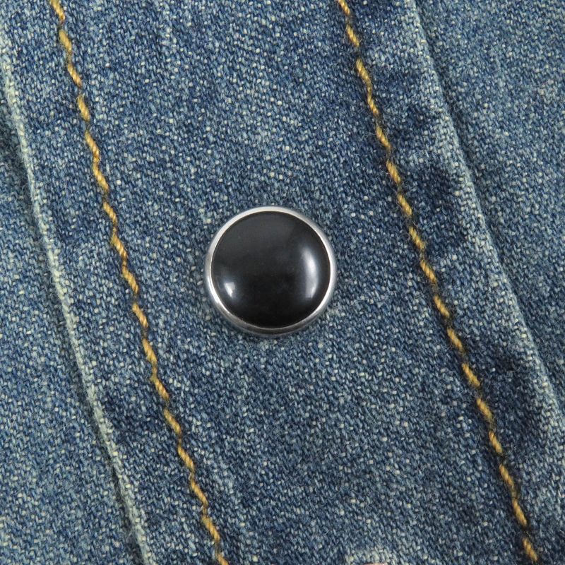 Saint Laurent Paris 530376 100% Cotton Embroidery Long Sleeve Denim Western