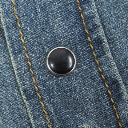 Saint Laurent Paris 530376 100% Cotton Embroidery Long Sleeve Denim Western