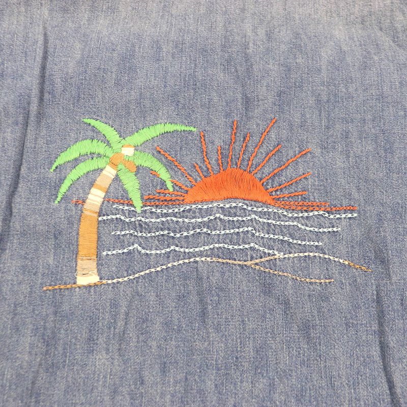 Saint Laurent Paris 530376 100% Cotton Embroidery Long Sleeve Denim Western