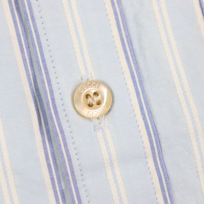  Gucci 22AW 703396 GG Embroidered Striped Pattern Logo Button Long Sleeve Long