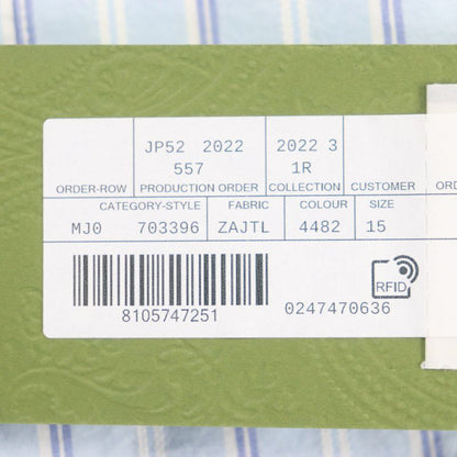  Gucci 22AW 703396 GG Embroidered Striped Pattern Logo Button Long Sleeve Long