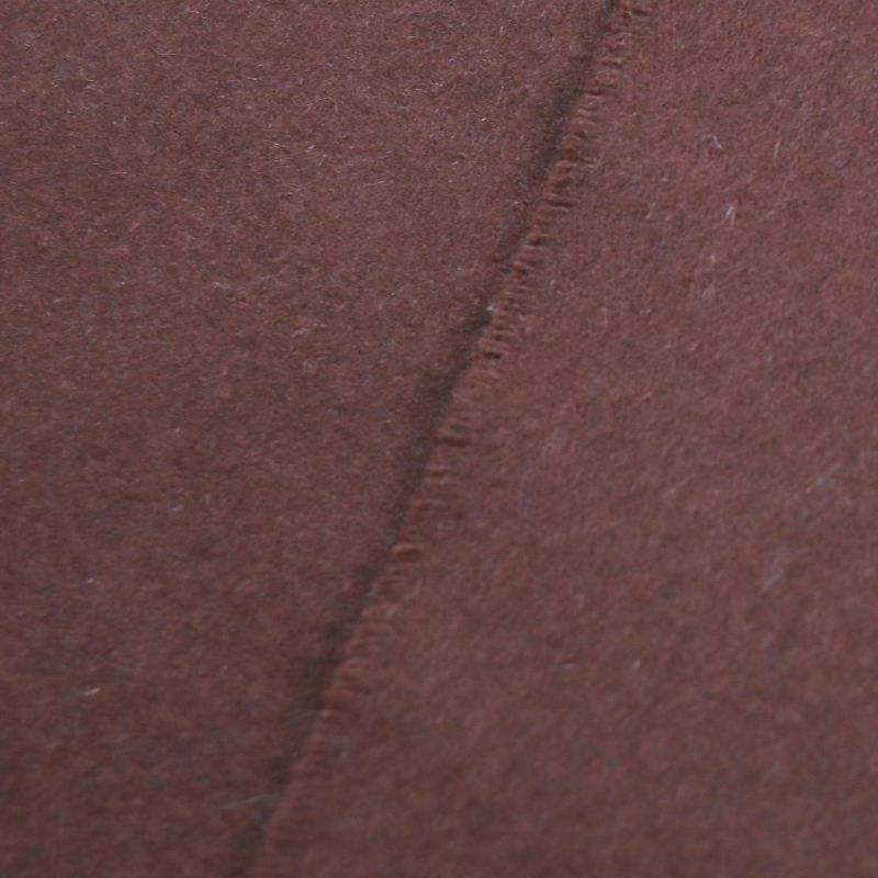  Hermes 100% Cashmere Fringed Logo Embroidery Large Scarf Red