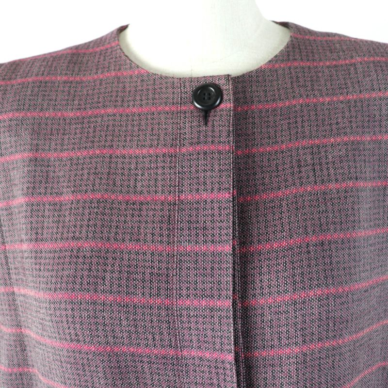 Christian DIOR Vintage Wool Cotton Allover Design Long Sleeve Dress Purple 7