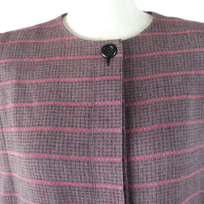 Christian DIOR Vintage Wool Cotton Allover Design Long Sleeve Dress Purple 7