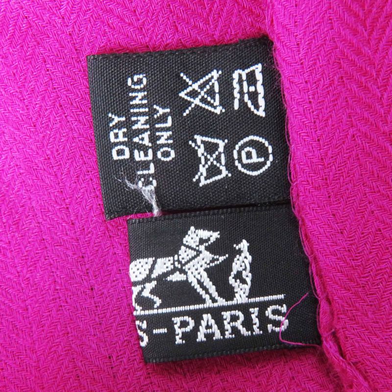 Hermes Cashmere Wool Big H Pattern Scarf / Scarf Pink Ladies