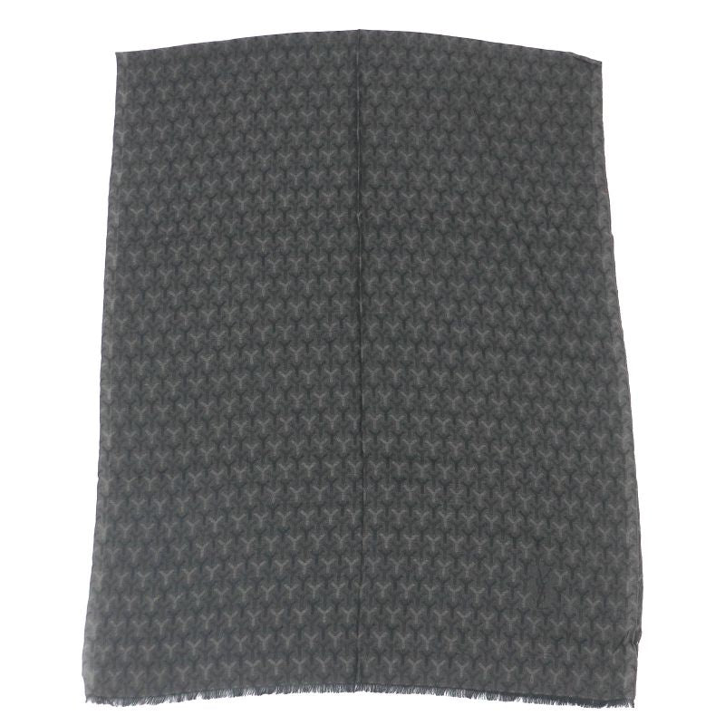 Saint Laurent Paris Cashmere Silk Stefano Virati Period Logo Fringe Scarf Black