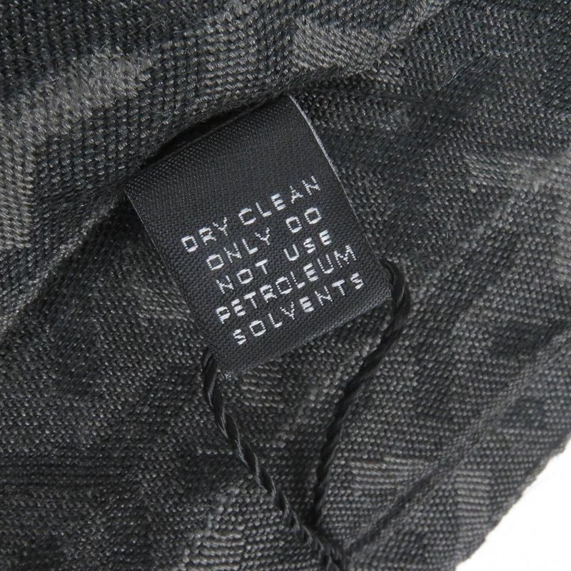 Saint Laurent Paris Cashmere Silk Stefano Virati Period Logo Fringe Scarf Black