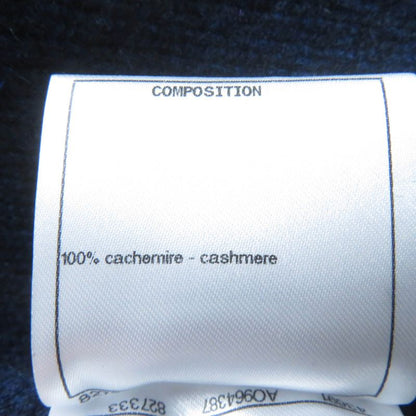 CHANEL 17B P57290k07490 100% Cashmere Gabrielle COCO Knit Coat With Belt Navy