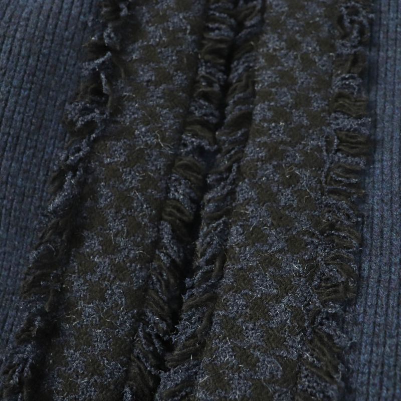 CHANEL 17B P57290k07490 100% Cashmere Gabrielle COCO Knit Coat With Belt Navy