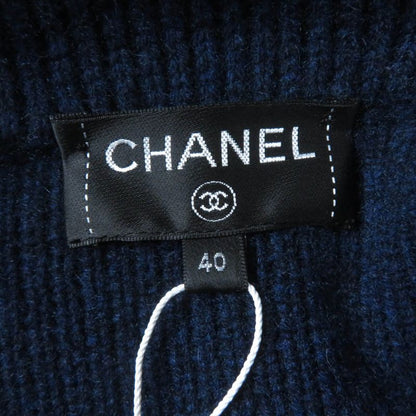 CHANEL 17B P57290k07490 100% Cashmere Gabrielle COCO Knit Coat With Belt Navy