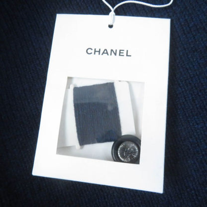 CHANEL 17B P57290k07490 100% Cashmere Gabrielle COCO Knit Coat With Belt Navy