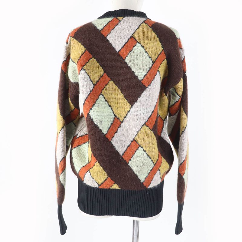 Louis Vuitton 22AW 1aamcf Wool Mohair Blend Leather Long Sleeve Knit With Logo