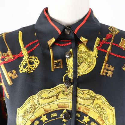 Hermes Vintage LES CLES THE KEYS RARE Silk Cashmere Blend Twill Raine Long