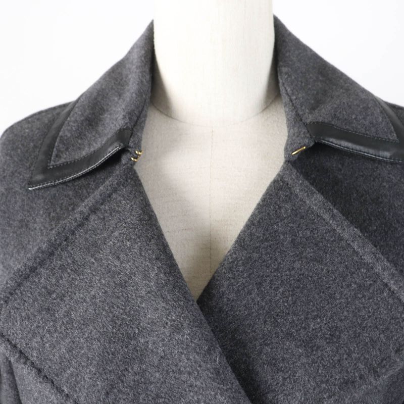 Louis Vuitton Wool Cashmere Blend Lamb Leather Trim Lined Monogram With Belt