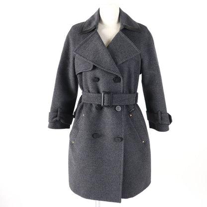 Louis Vuitton Wool Cashmere Blend Lamb Leather Trim Lined Monogram With Belt