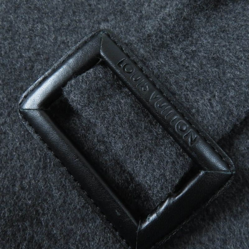 Louis Vuitton Wool Cashmere Blend Lamb Leather Trim Lined Monogram With Belt