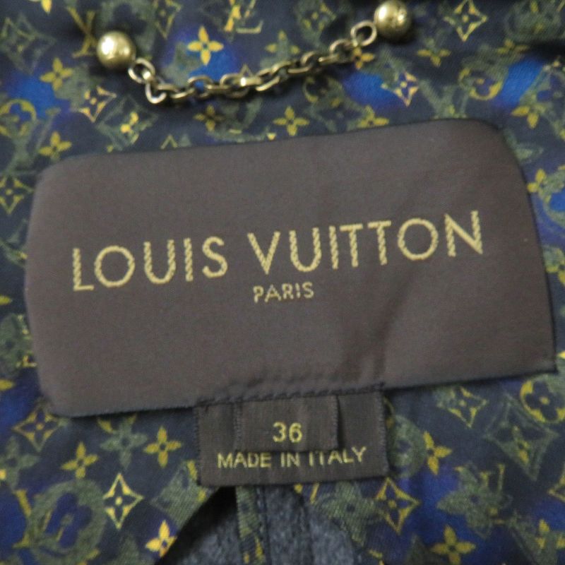 Louis Vuitton Wool Cashmere Blend Lamb Leather Trim Lined Monogram With Belt