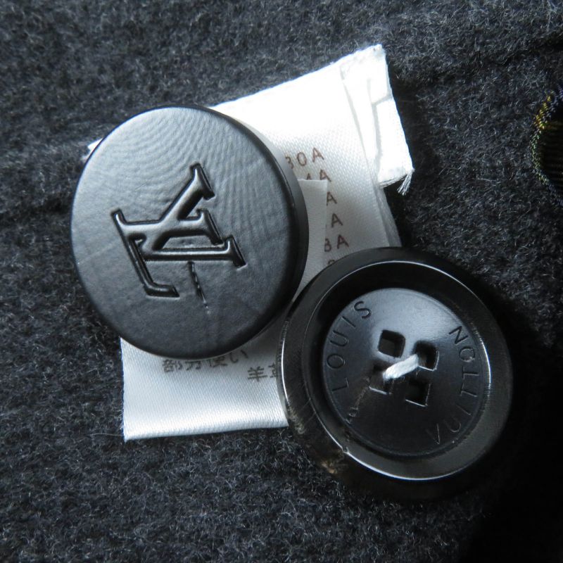 Louis Vuitton Wool Cashmere Blend Lamb Leather Trim Lined Monogram With Belt