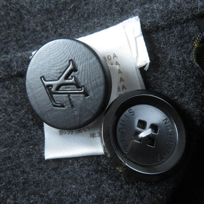 Louis Vuitton Wool Cashmere Blend Lamb Leather Trim Lined Monogram With Belt