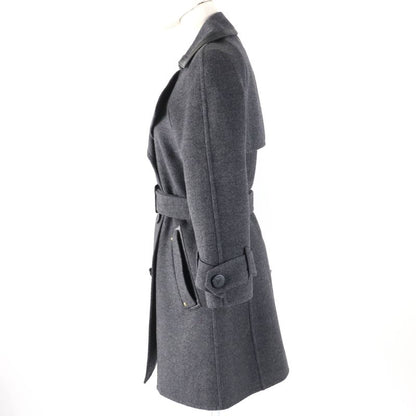 Louis Vuitton Wool Cashmere Blend Lamb Leather Trim Lined Monogram With Belt