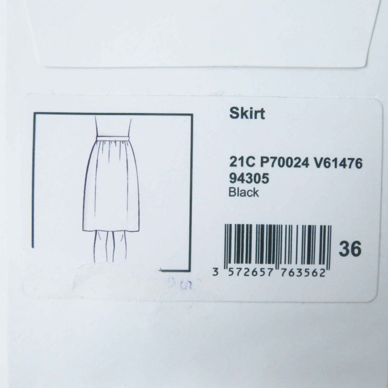 CHANEL 21C P70024 Coco Mark Button Tweed Tight Skirt With Rhinestones Black 36