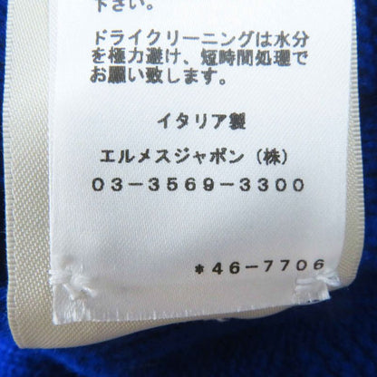 Hermes 24SS 4e2623d3 Wool Oversized H Motif Long Sleeve Knit Hoodie/hoodie Blue