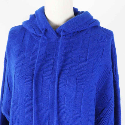 Hermes 24SS 4e2623d3 Wool Oversized H Motif Long Sleeve Knit Hoodie/hoodie Blue