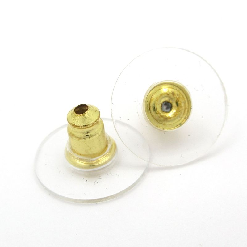 Chanel Earrings Coco Mark Gold X Clear Heart