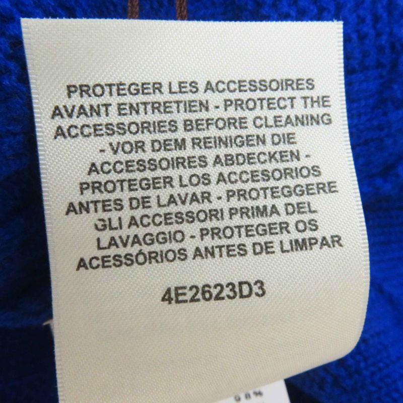 Hermes 24SS 4e2623d3 Wool Oversized H Motif Long Sleeve Knit Hoodie/hoodie Blue