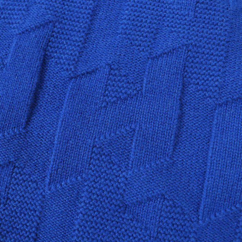 Hermes 24SS 4e2623d3 Wool Oversized H Motif Long Sleeve Knit Hoodie/hoodie Blue