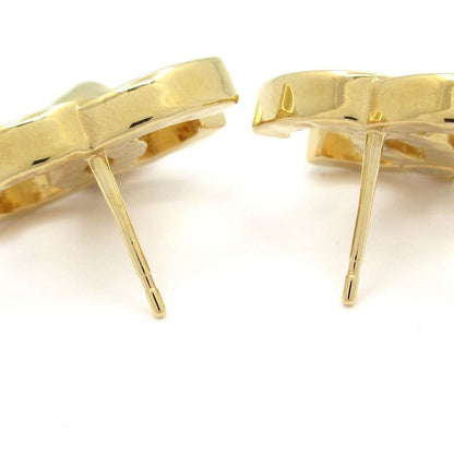 Chanel Earrings Coco Mark Gold X Clear Heart