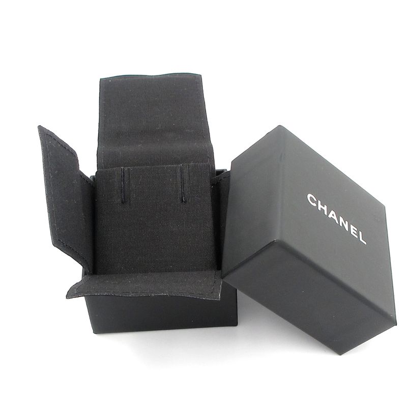 Chanel Earrings Coco Mark Gold X Clear Heart