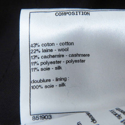 CHANEL 22A P73176 Coco Mark Bijoux Button Ribbon Tweed Collarless Jacket Black