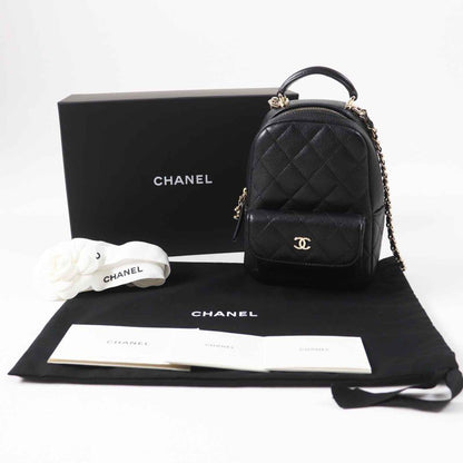CHANEL Ap3753 Random Serial Matelasse Caviar Skin Backpack/backpack Black Gold