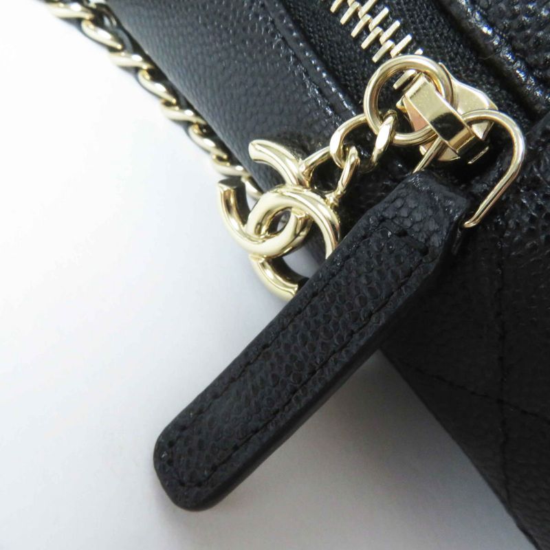 CHANEL Ap3753 Random Serial Matelasse Caviar Skin Backpack/backpack Black Gold