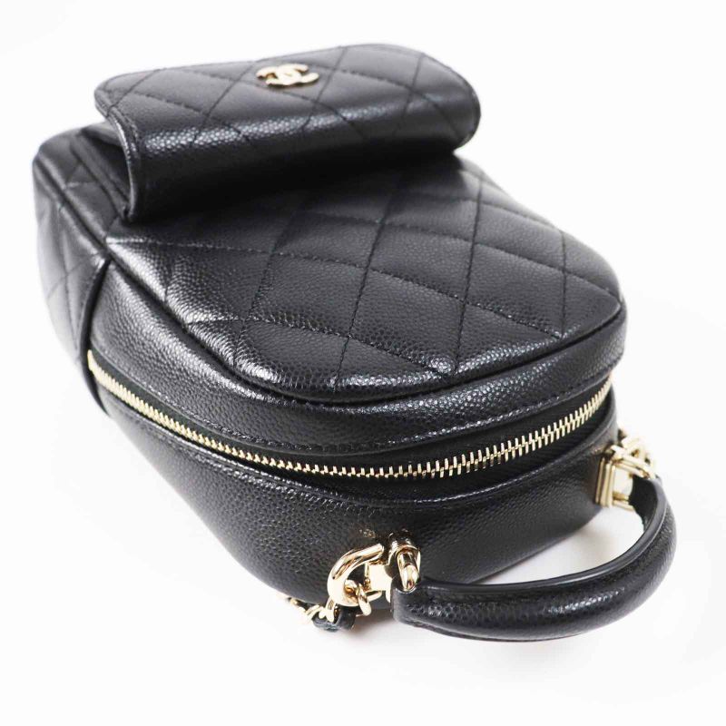 CHANEL Ap3753 Random Serial Matelasse Caviar Skin Backpack/backpack Black Gold