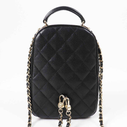 CHANEL Ap3753 Random Serial Matelasse Caviar Skin Backpack/backpack Black Gold