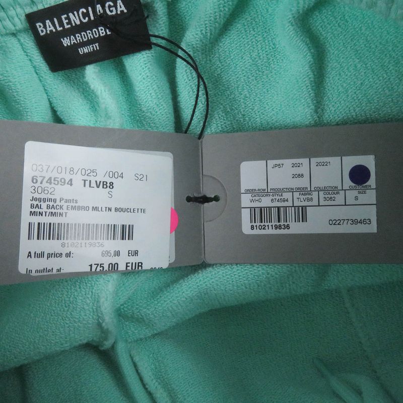 Balenciaga 21AW 674594 Cotton Wardrobe Unifit Logo Embroidery Jogger Pants