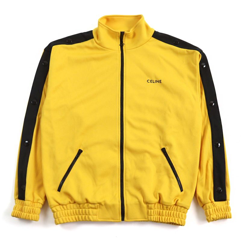 Celine 2y8311210 Logo Print Triomphe Zip With Snap Buttons Blouson Track Jacket